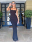 Formal Black Mermaid Straps Long Evening Prom Dresses, MR9088