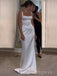 Formal Ivory Satin Mermaid Long Evening Prom Dresses, Custom Wedding Dress, MR9092