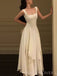 A-line White Chiffon Straps Long Evening Prom Dresses, MR9097