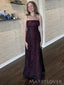Gorgeous Spaghetti Straps Black Long Evening Prom Dresses, MR9102