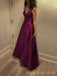 A-line Satin Spaghetti Straps V-neck Long Simple Evening Prom Dresses, MR9103