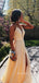 Spaghetti Straps A-line Yellow V-neck Long Evening Prom Dresses, MR9108