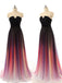 A-line Chiffon Strapless Unique Long Evening Prom Dresses, MR9120