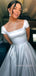 Gorgeous Ivory Satin A-line Long Evening Prom Dresses, Formal Wedding Dress, MR9121