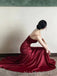 Spaghetti Straps Red Satin Long Evening Prom Dresses, Mermaid Prom Dress, MR9129