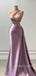 One Shoulder Satin Mermaid Long Evening Prom Dresses, See Thrpugh Prom Dress, MR9132