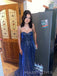 Navy Blue A-line Long Evening Prom Dresses, Sweetheart Prom Dress, MR9141