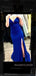 Simple Sheath Royal Blue Mermaid Spaghetti Straps Long Evening Prom Dresses, MR9142