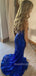 Mermaid Royal Blue Sparkly Sweetheart Long Evening Prom Dresses, MR9151