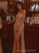 High Slit Sparkly Sequins Spaghetti straps Long Evening Prom Dresses, MR9162