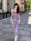 Mermaid Purple Spaghetti Straps Long Evening Prom Dresses, MR9163