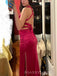 Sexy V-neck Soft Satin Mermaid Long Evening Prom Dresses, MR9180