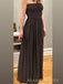 Lovely Black Chiffon A-line Long Evening Prom Dresses, MR9182