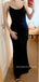 Lovely Black Mermaid Sequins Spaghetti Straps Long Evening Prom Dresses, MR9184