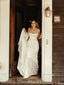Formal Spaghetti Straps Ivory Satin Mermaid Long Wedding Dresses, MR9204