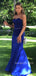 Royal Blue Sweetheart Mermaid Blue Long Evening Prom Dresses, MR9238