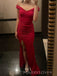 Lovely Red Sparkly Mermaid Off Shoulder Long Evening Prom Dresses, MR9263