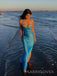 Sexy Spaghetti Straps Blue Long Evening Prom Dresses, Mermaid Prom Dress, MR9334