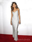Silver Sparkly Spaghetti Straps Long Evening Prom Dresses, Mermaid Prom Dress, MR9349