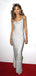 Silver Sparkly Spaghetti Straps Long Evening Prom Dresses, Mermaid Prom Dress, MR9349