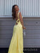 Gorgeous Mermaid Satin V-neck Long Evening Prom Dresses, Backless Prom Dress, MR9351