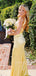 Gorgeous Mermaid Satin V-neck Long Evening Prom Dresses, Backless Prom Dress, MR9351
