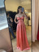 Sweetheart Pink Satin Long Evening Prom Dresses, MR9356