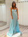 A-line Sweetheart Blue Sparkly Long Evening Prom Dresses, A-line Prom Dress, MR9358