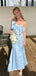 Blue Satin Mermaid Sweetheart Long Evening Prom Dresses, MR9362
