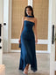 Strapless Dark Blue Mermaid Long Evening Prom Dresses, MR9363