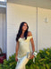 Popular Yellow Satin Mermaid Long Evening Prom Dresses, Backless Prom Dress, MR9364