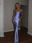 Gorgeous Soft Satin Mermaid Off Shoulder Long Evening Prom Dresses, MR9365