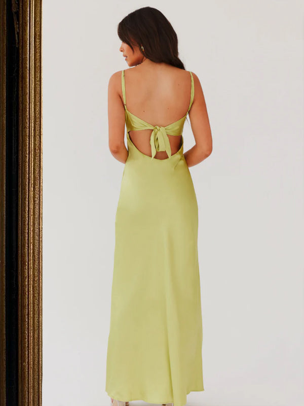 Simple V-neck Spaghetti Straps Mermaid Long Evening Prom Dresses, MR9367