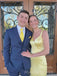 Lovely Backless Yellow Satin V-neck Long Evening Prom Dresses, Mermaid Prom Dress, MR9368