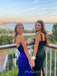 Royal Blue Satin Mermaid Sweet Heart Long Evening Prom Dresses, MR9379