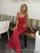 Two-pieces Mermaid Satin Long Evening Prom Dresses, MR9485