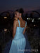 Deep V-neck Blue Long Evening Prom Dresses, Sparkly Prom Dress, MR9513