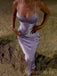 Lilac Satin Mermaid Spaghetti Straps Long Evening Prom Dresses, MR9522