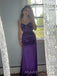 Spaghetti Straps Purple Satin Long Evening Prom Dresses, Mermaid Backless Prom Dress, MR9526