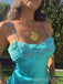 Elegant Spaghetti Straps Blue Long Evening Prom Dresses, MR9559