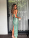 Simple Mermaid Sequins Strapless Long Evening Prom Dresses, MR9560