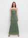 Sparkly Mermaid Green Sequins Long Evening Prom Dresses, Strapless Prom Dress, MR9566