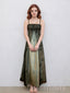 A-line Black Tulle Beaded Straps Long Evening Prom Dresses, MR9569