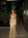 Gorgeous Champagne Gold Sequins Mermaid Long Evening Prom Dresses, Sweetheart Prom Dress, MR9605