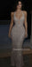 Silver Sequins Mermaid Long Evening Prom Dresses, MR9609