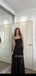 Beautifu Spaghetti Straps Black Long Evening Prom Dresses, MR9611