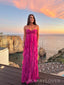 Sweetheart Chiffon A-line Strapless Long Evening Prom Dresses, MR9622