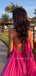 Deep V-neck Pink Long Evening Prom Dresses, A-line Prom Dress, MR9633