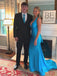 Deep V-neck Mermaid Yellow Long Evening Prom Dresses, MR9638