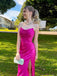 Strapless Satin Mermaid Side Slit Long Evening Prom Dresses, MR9639